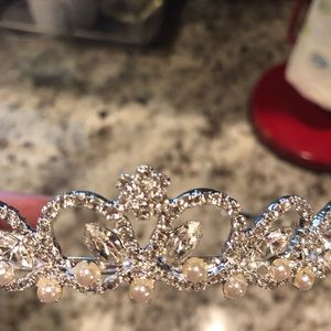 David’s Bridal crystal and Pearl tiara